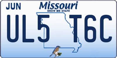 MO license plate UL5T6C