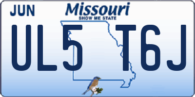 MO license plate UL5T6J