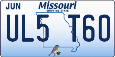 MO license plate UL5T6O