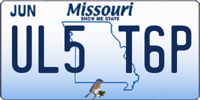 MO license plate UL5T6P