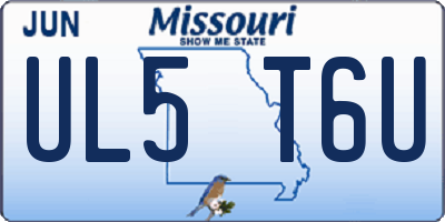MO license plate UL5T6U