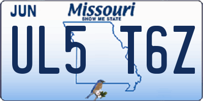 MO license plate UL5T6Z