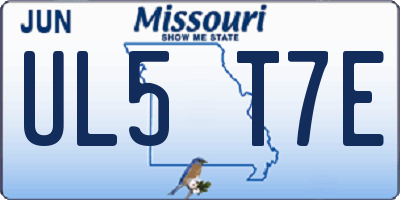 MO license plate UL5T7E