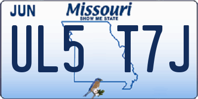 MO license plate UL5T7J