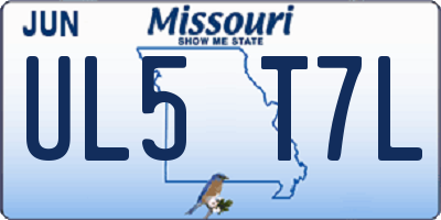 MO license plate UL5T7L