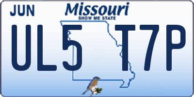 MO license plate UL5T7P