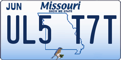 MO license plate UL5T7T