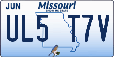 MO license plate UL5T7V