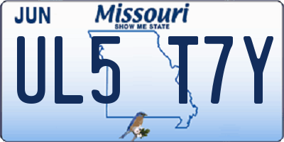 MO license plate UL5T7Y