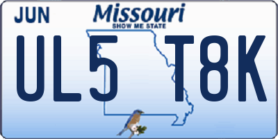 MO license plate UL5T8K