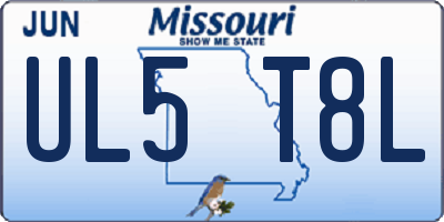MO license plate UL5T8L