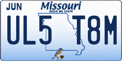MO license plate UL5T8M