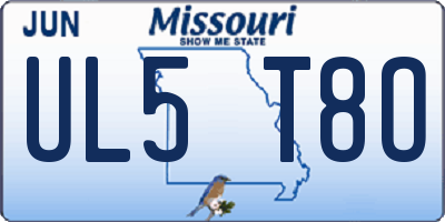 MO license plate UL5T8O