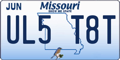 MO license plate UL5T8T