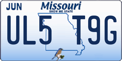 MO license plate UL5T9G