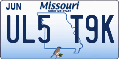 MO license plate UL5T9K