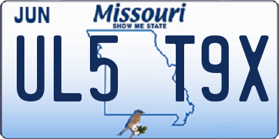 MO license plate UL5T9X