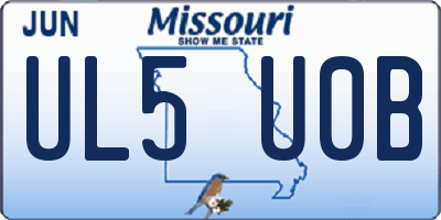 MO license plate UL5U0B