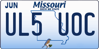 MO license plate UL5U0C