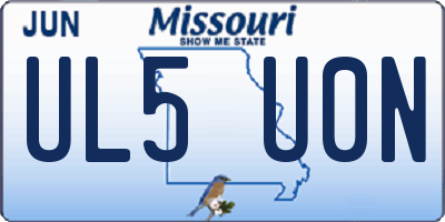 MO license plate UL5U0N