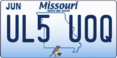 MO license plate UL5U0Q