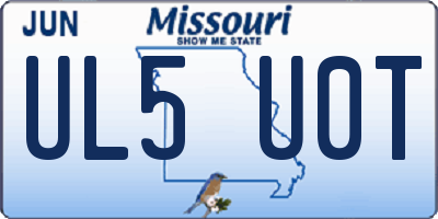 MO license plate UL5U0T