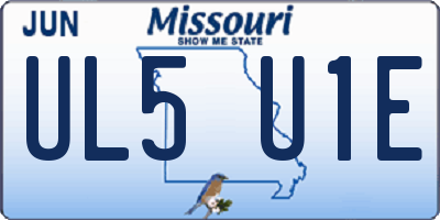 MO license plate UL5U1E