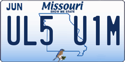 MO license plate UL5U1M