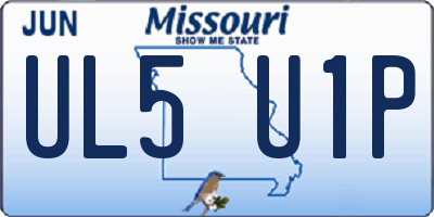 MO license plate UL5U1P