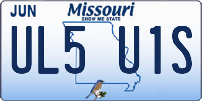 MO license plate UL5U1S