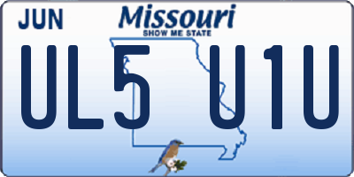 MO license plate UL5U1U