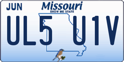 MO license plate UL5U1V