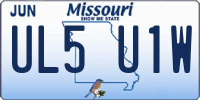 MO license plate UL5U1W