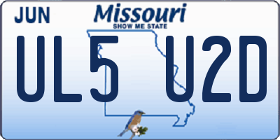 MO license plate UL5U2D