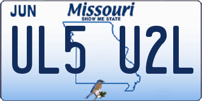 MO license plate UL5U2L