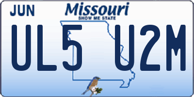 MO license plate UL5U2M