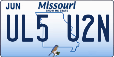 MO license plate UL5U2N