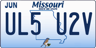 MO license plate UL5U2V