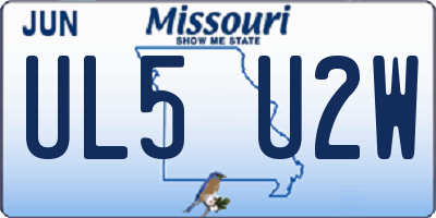 MO license plate UL5U2W
