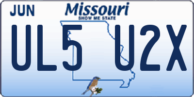 MO license plate UL5U2X