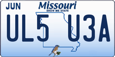MO license plate UL5U3A