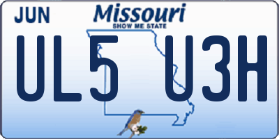 MO license plate UL5U3H