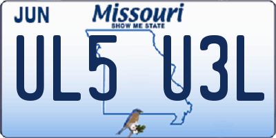 MO license plate UL5U3L