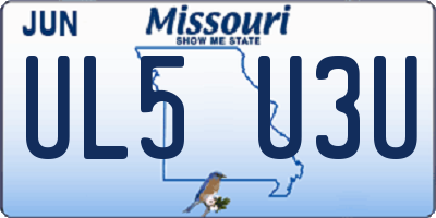 MO license plate UL5U3U