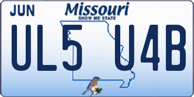 MO license plate UL5U4B