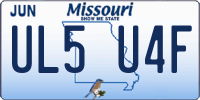 MO license plate UL5U4F