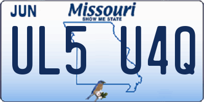 MO license plate UL5U4Q