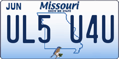 MO license plate UL5U4U