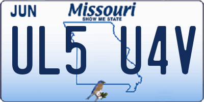 MO license plate UL5U4V