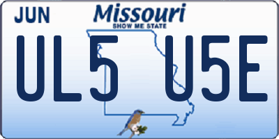 MO license plate UL5U5E